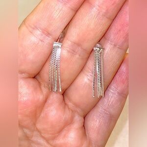 Elegant 925 Silver Chain Drop Earrings